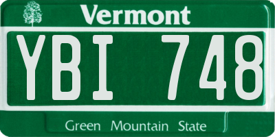 VT license plate YBI748