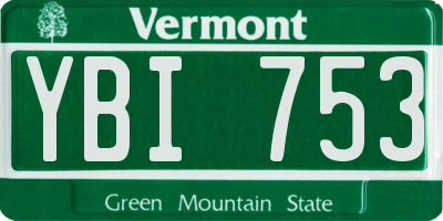 VT license plate YBI753