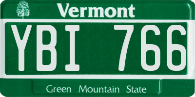 VT license plate YBI766