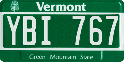 VT license plate YBI767