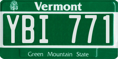 VT license plate YBI771