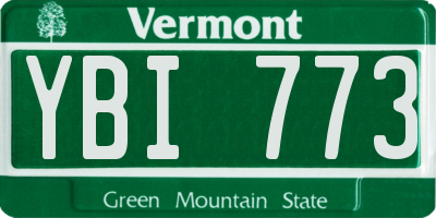 VT license plate YBI773