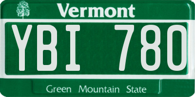 VT license plate YBI780