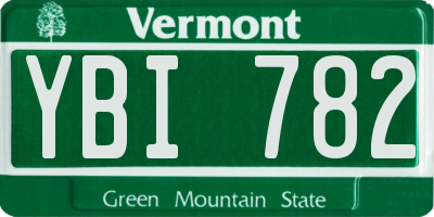 VT license plate YBI782