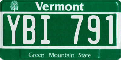 VT license plate YBI791