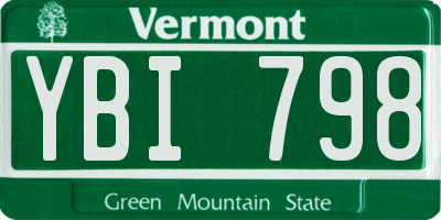 VT license plate YBI798