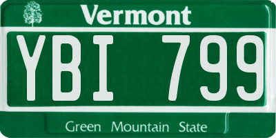 VT license plate YBI799