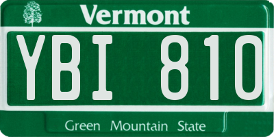 VT license plate YBI810
