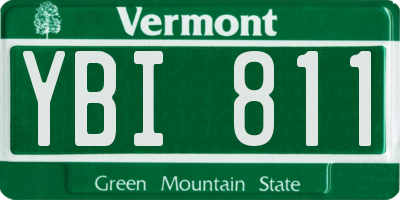 VT license plate YBI811