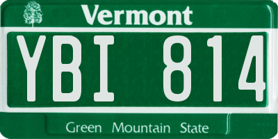VT license plate YBI814