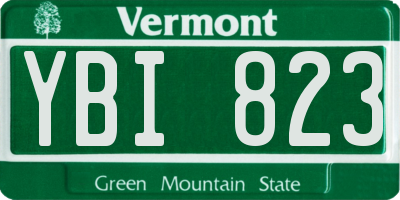 VT license plate YBI823