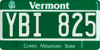 VT license plate YBI825