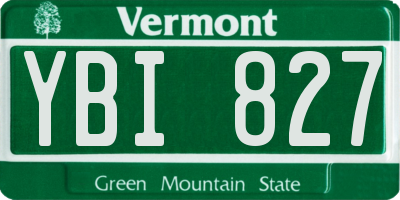 VT license plate YBI827
