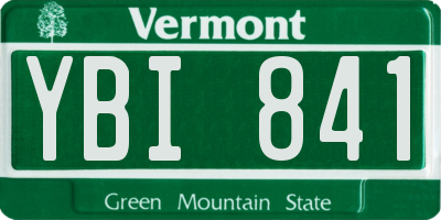VT license plate YBI841