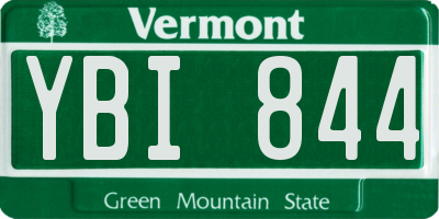 VT license plate YBI844