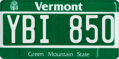 VT license plate YBI850
