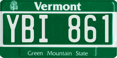 VT license plate YBI861