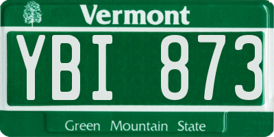 VT license plate YBI873