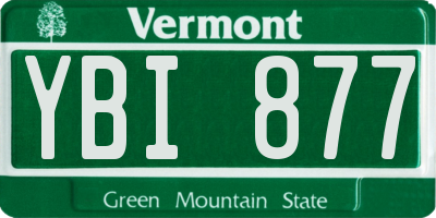VT license plate YBI877