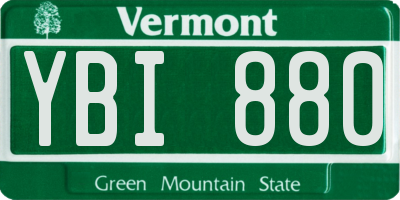 VT license plate YBI880