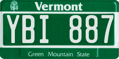 VT license plate YBI887