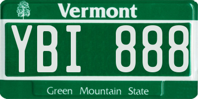 VT license plate YBI888