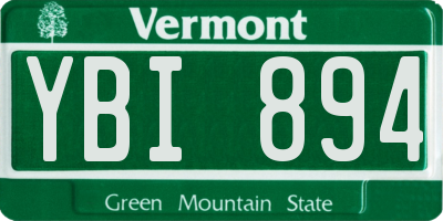 VT license plate YBI894