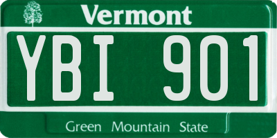 VT license plate YBI901