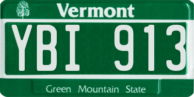 VT license plate YBI913