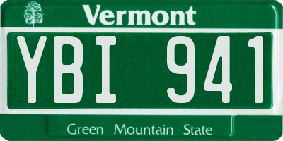 VT license plate YBI941