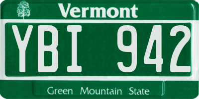 VT license plate YBI942