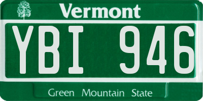VT license plate YBI946