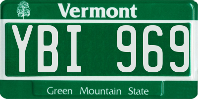 VT license plate YBI969