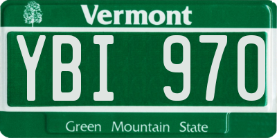 VT license plate YBI970