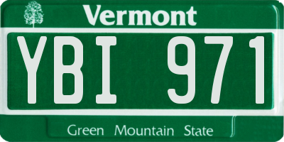 VT license plate YBI971
