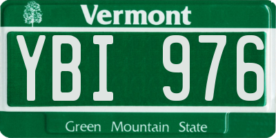 VT license plate YBI976