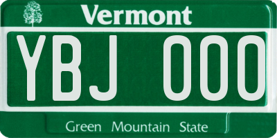 VT license plate YBJ000
