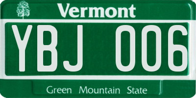 VT license plate YBJ006