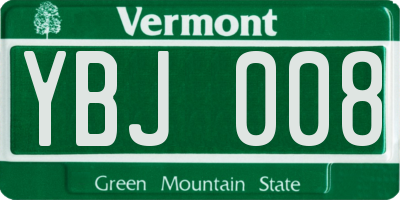 VT license plate YBJ008