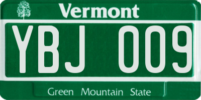 VT license plate YBJ009