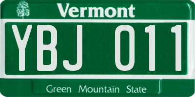 VT license plate YBJ011