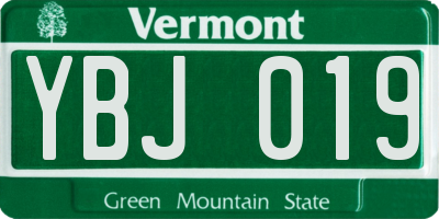 VT license plate YBJ019