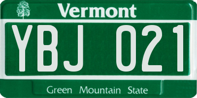 VT license plate YBJ021