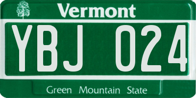 VT license plate YBJ024