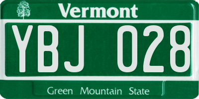 VT license plate YBJ028