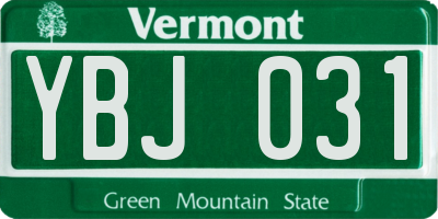 VT license plate YBJ031