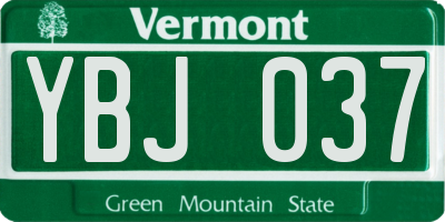VT license plate YBJ037