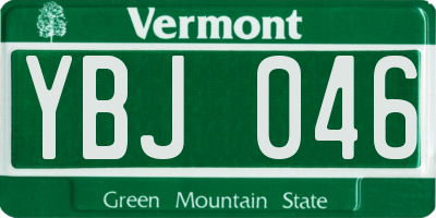 VT license plate YBJ046