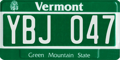 VT license plate YBJ047
