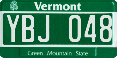 VT license plate YBJ048